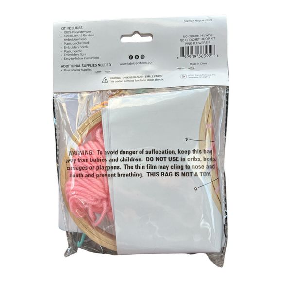 Crochet Hoop Kit “Flowers” Complete Kit Included Made By Needle Creations NEW - Picture 2 of 2